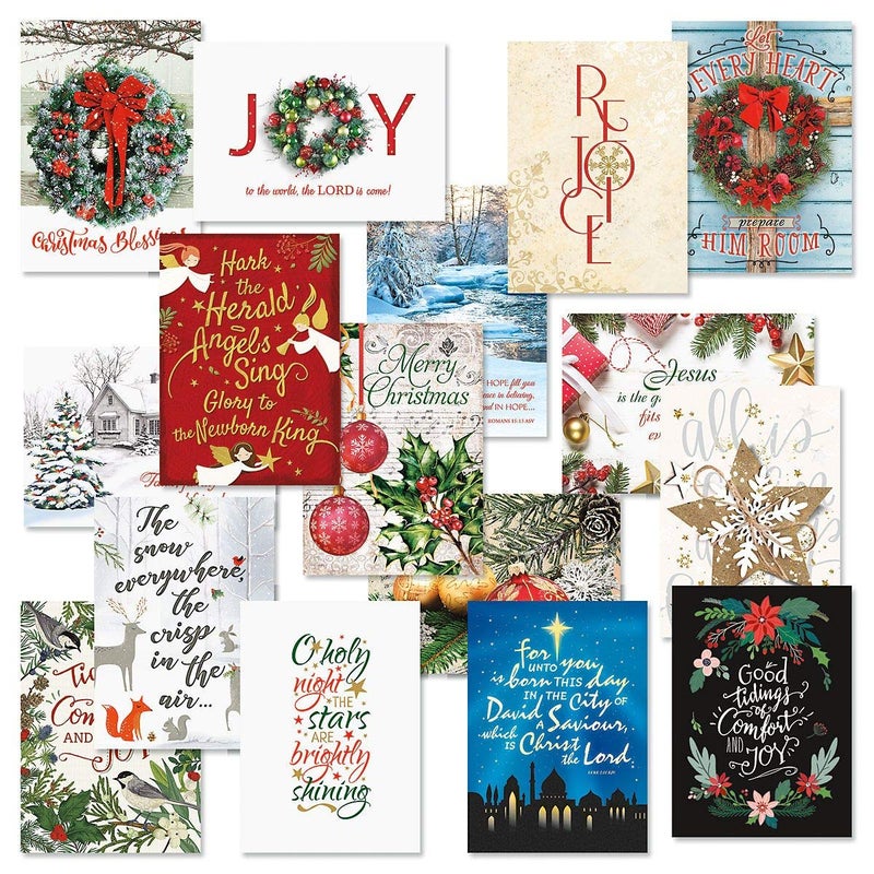 Current Expressions of Faith Christmas Card Assortments- Set of 32, Large 5" x 7" Folded Cards, Religious Sentiments and Scripture, Envelopes Included - Image 2